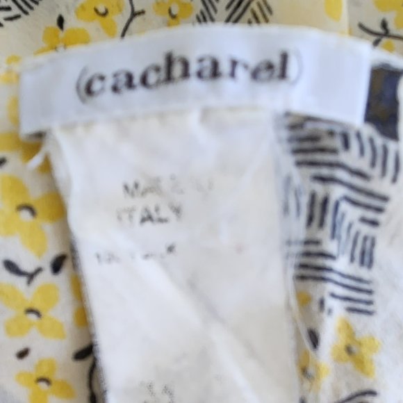 Vintage Cacharel cinched waist/empire waist fitted bows silk blouse/shirt Sz S - Picture 8 of 9